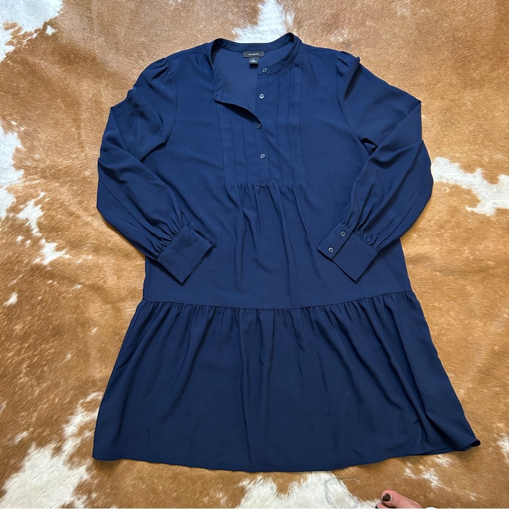 Halogen Navy Blue Long Sleeve Dress